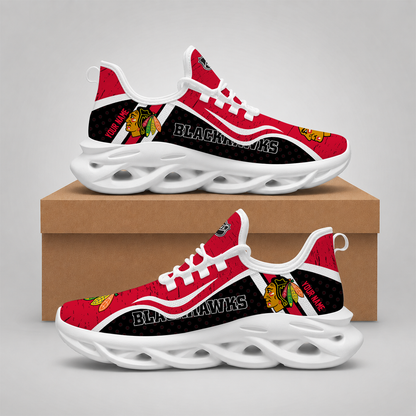 VIRAL EDITION - NEW CUSTOMIZED NHL08 CBH CHICAGO BLACKHAWKS CLUNKY SNEAKERS