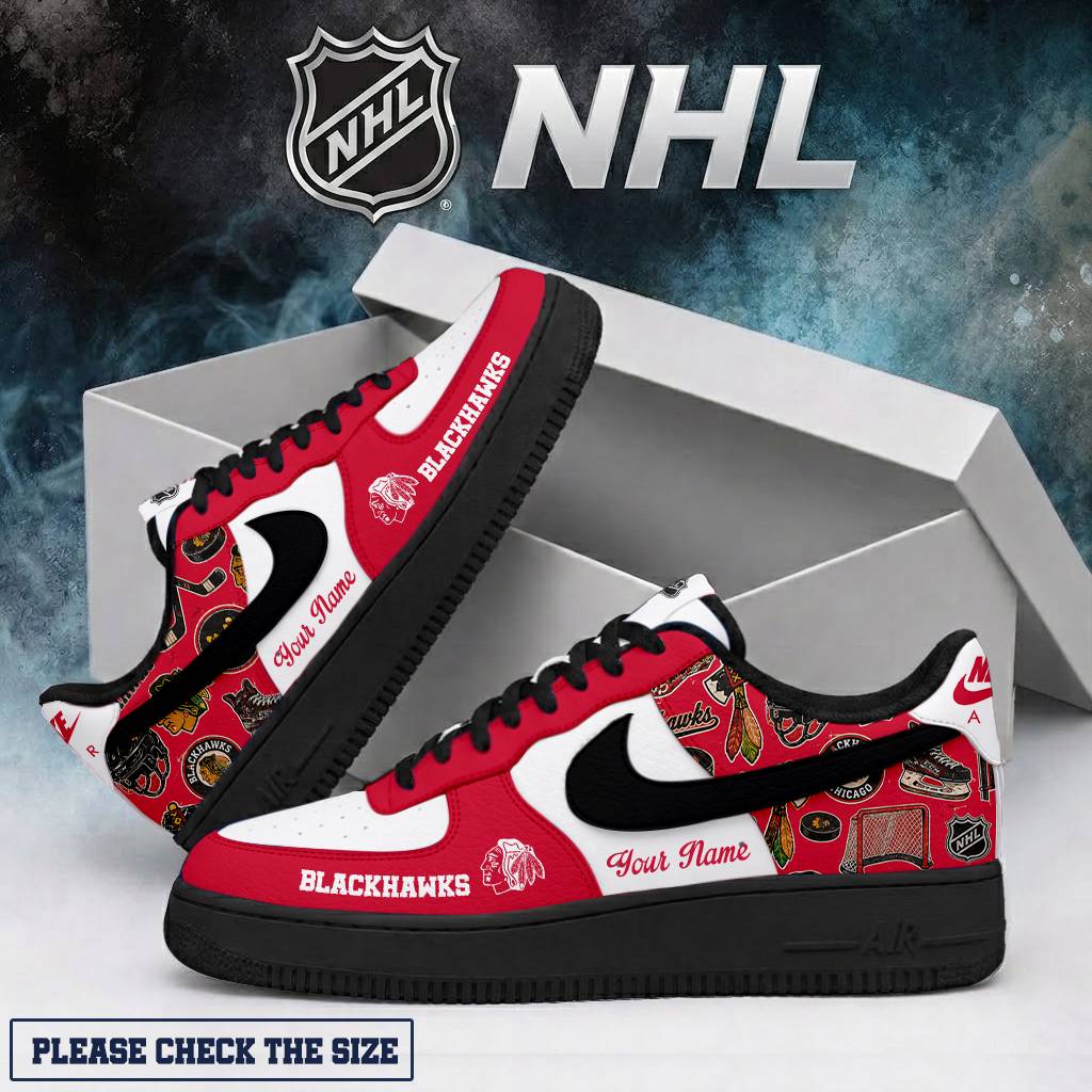 LIMITED EDITION - NEW CUSTOMIZED NHL08 CBH CHICAGO BLACKHAWKS AF1 SHOES