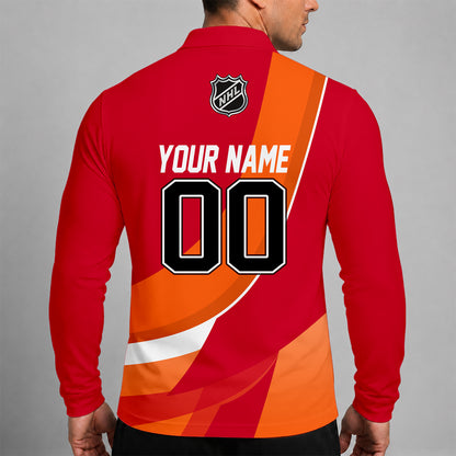 [SUPER SALE] NEW CUSTOMIZED NHL08 CBH CHICAGO BLACKHAWKS MEN LONG SLEEVE POLO