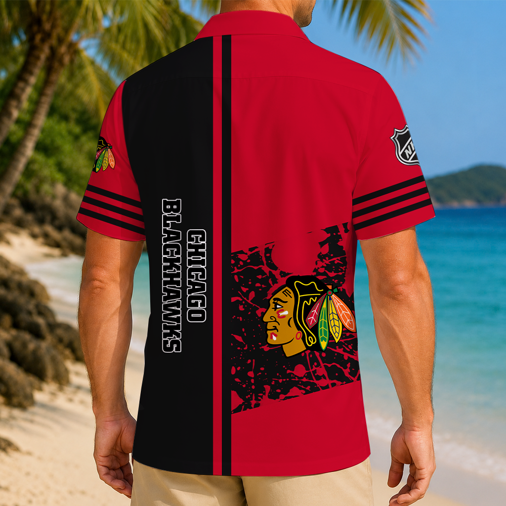 LIMITED EDITION - NEW CUSTOMIZED NHL08 CBH CHICAGO BLACKHAWKS UNISEX HAWAIIAN SHIRT
