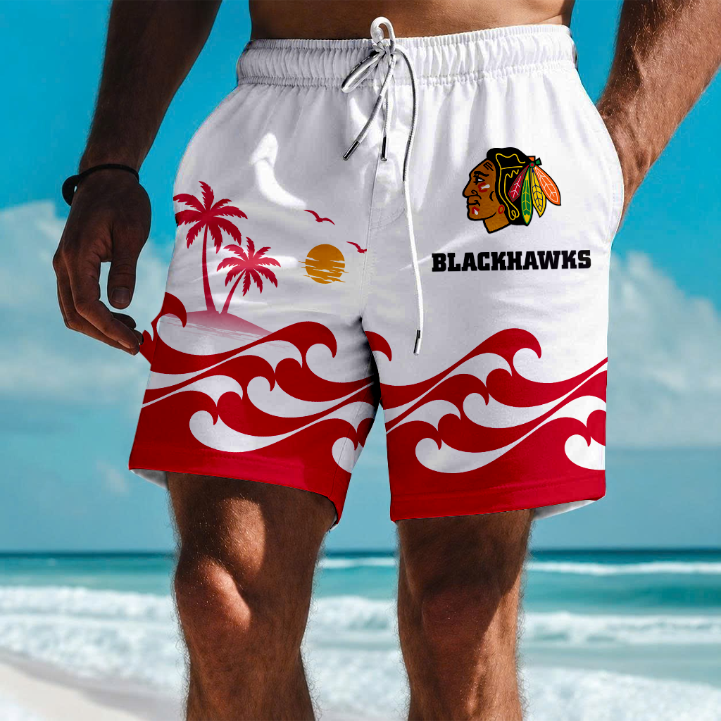LIMITED EDITION - NEW CUSTOMIZED NHL08 CBH CHICAGO BLACKHAWKS SHORT PANTS