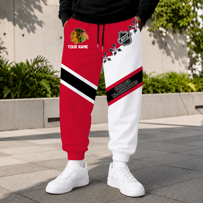 LIMITED EDITION - NEW CUSTOMIZED NHL08 CBH CHICAGO BLACKHAWKS SWEATPANTS