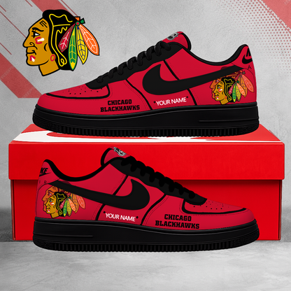 LIMITED EDITION - NEW CUSTOMIZED NHL08 CBH CHICAGO BLACKHAWKS AF1 SHOES