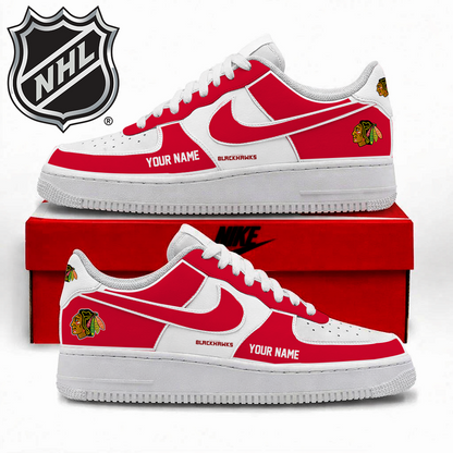 LIMITED EDITION - NEW CUSTOMIZED NHL08 CBH CHICAGO BLACKHAWKS AF1 SHOES