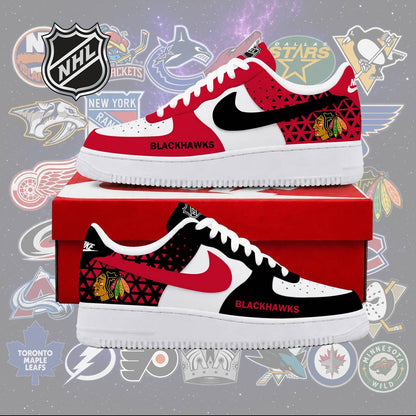 LIMITED EDITION - NEW CUSTOMIZED NHL08 CBH CHICAGO BLACKHAWKS AF1 SHOES
