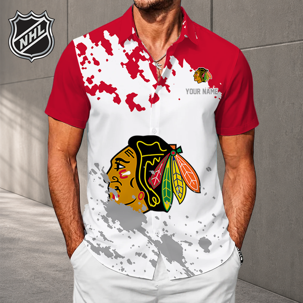 LIMITED EDITION - NEW CUSTOMIZED NHL08 CBH CHICAGO BLACKHAWKS UNISEX HAWAIIAN SHIRT