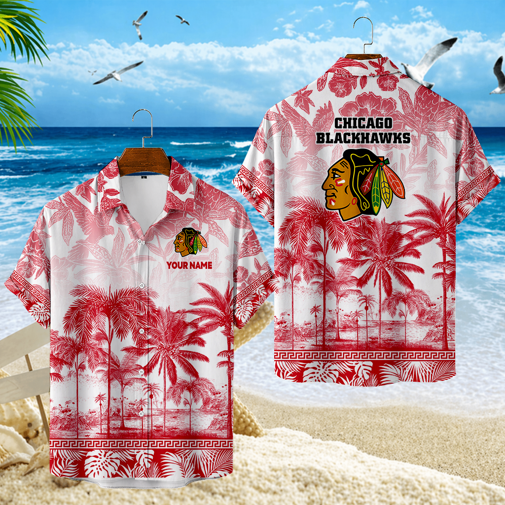 LIMITED EDITION - NEW CUSTOMIZED NHL08 CBH CHICAGO BLACKHAWKS UNISEX HAWAIIAN SHIRT