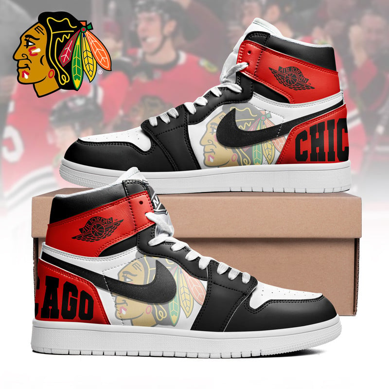 LIMITED EDITION - NEW CUSTOMIZED NHL08 CC BLACKHAWKS AIR JORDAN SNEAKERS