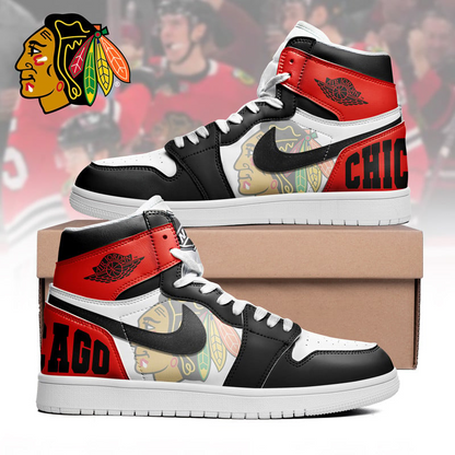 LIMITED EDITION - NEW CUSTOMIZED NHL08 CC BLACKHAWKS AIR JORDAN SNEAKERS