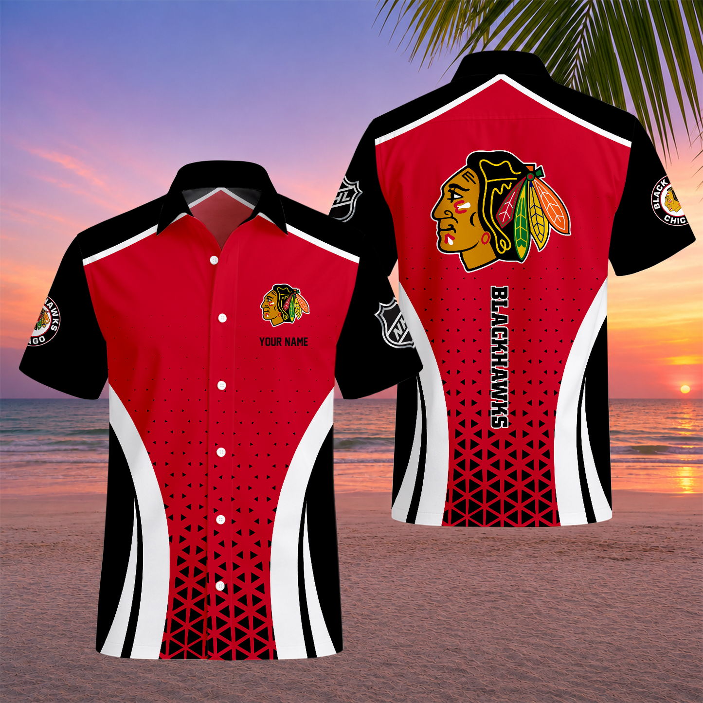 LIMITED EDITION - NEW CUSTOMIZED NHL08 CBH CHICAGO BLACKHAWKS UNISEX HAWAIIAN SHIRT