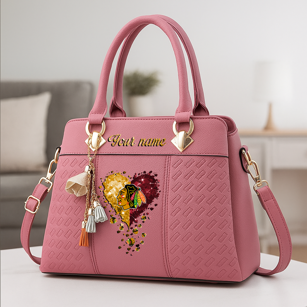 LIMITED EDITION - NEW CUSTOMIZED NHL06 NJD NEW JERSEY DEVILS ZIP HANDBAG MULTICOLOR
