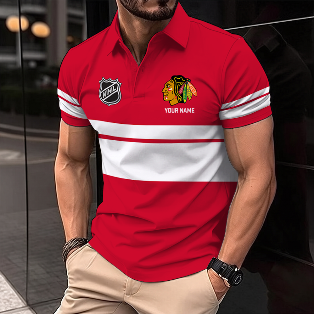 [SUPER SALE] NEW CUSTOMIZED NHL08 CBH CHICAGO BLACKHAWKS POLO SHIRT