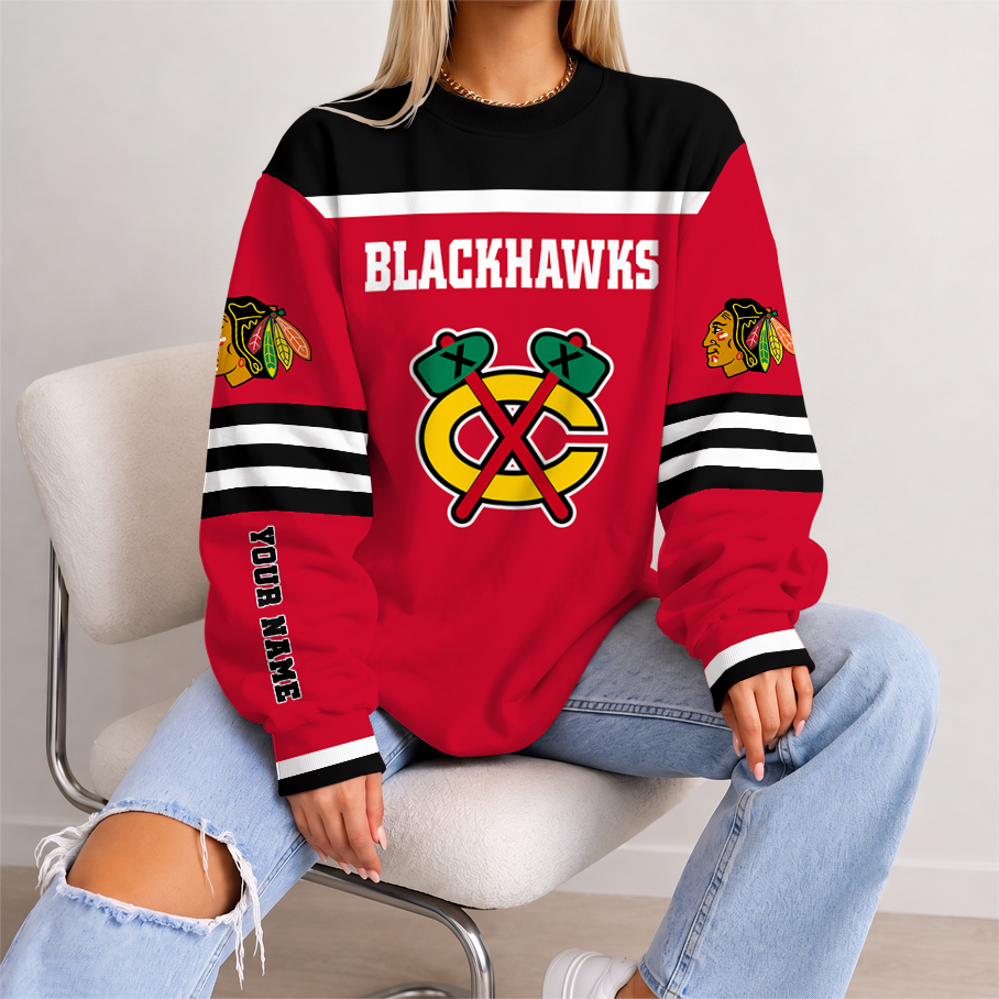 [SUPER SALE] NEW CUSTOMIZED NHL08 CBH CHICAGO KHAKIHAWKS UNISEX SWEATSHIRT