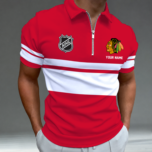 [SUPER SALE] NEW CUSTOMIZED NHL08 CBH CHICAGO KHAKIHAWKS POLO SHIRT