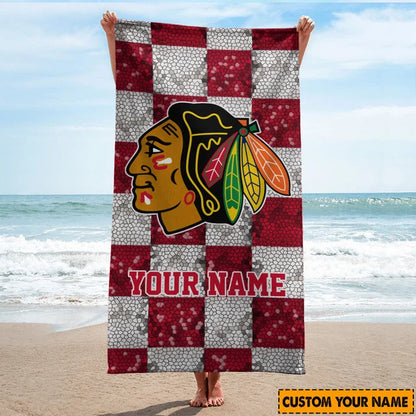 LIMITED EDITION - NEW CUSTOMIZED NHL08 CBH CHICAGO BLACKHAWKS BEACH TOWEL FOR FAN