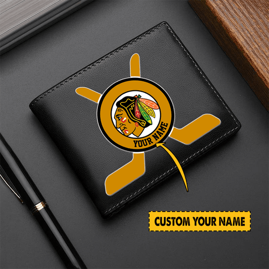 LIMITED EDITION - NEW CUSTOMIZED NHL08 CBH CHICAGO BLACKHAWKS LEATHER WALLET