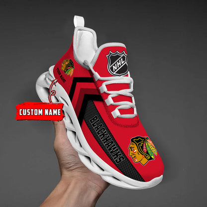 [SUPER SALE ] NEW CUSTOMIZED NHL08 CBH CHICAGO BLACKHAWKS MAX SOUL SHOES