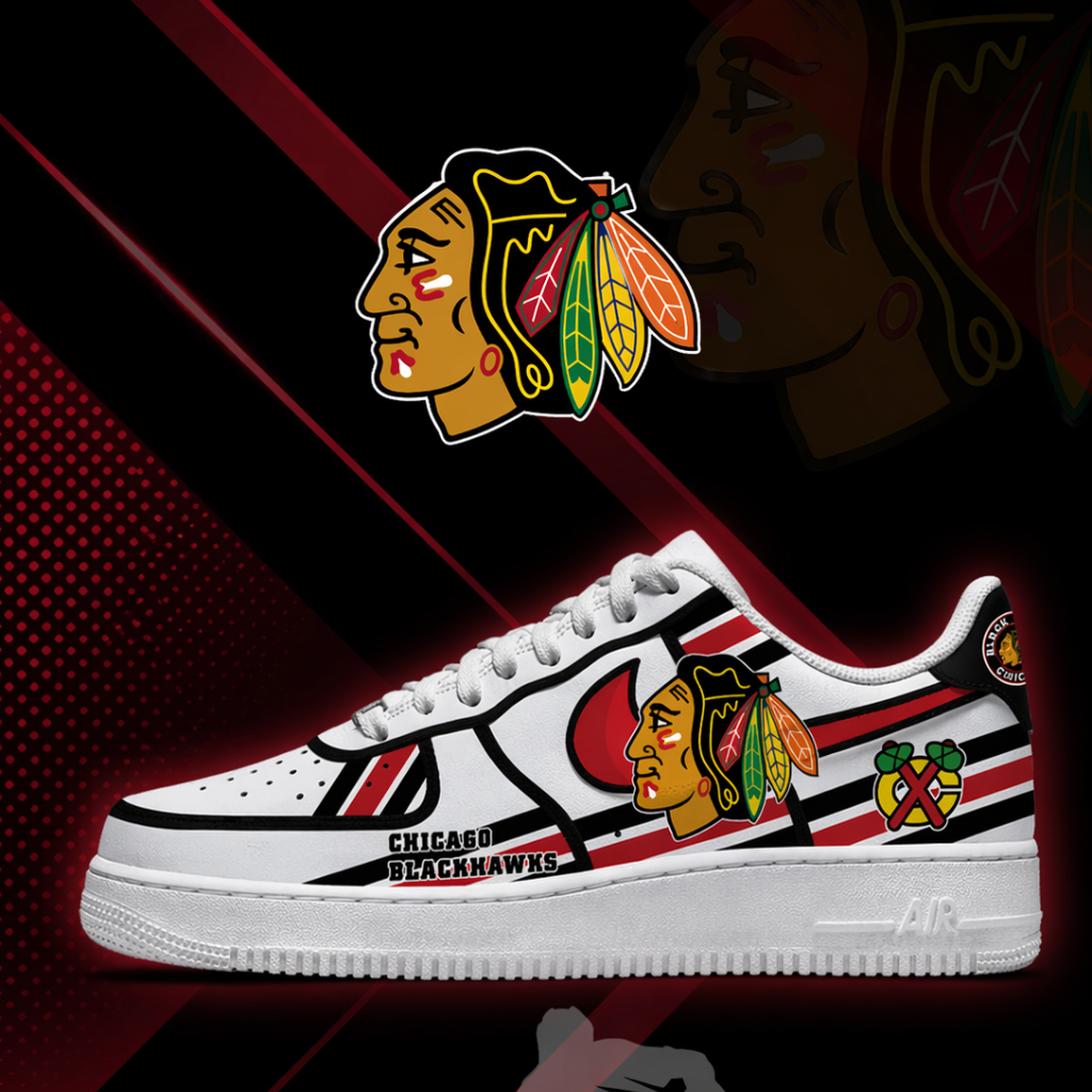 LIMITED EDITION - NEW CUSTOMIZED NHL08 CBH CHICAGO BLACKHAWKS AF1 SHOES
