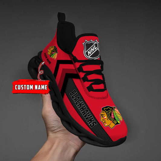 [SUPER SALE ] NEW CUSTOMIZED NHL08 CBH CHICAGO BLACKHAWKS MAX SOUL SHOES