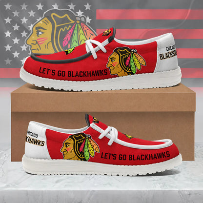 LIMITED EDITION - NEW CUSTOMIZED NHL08 CBH CHICAGO BLACKHAWKS LOAFER SHOES