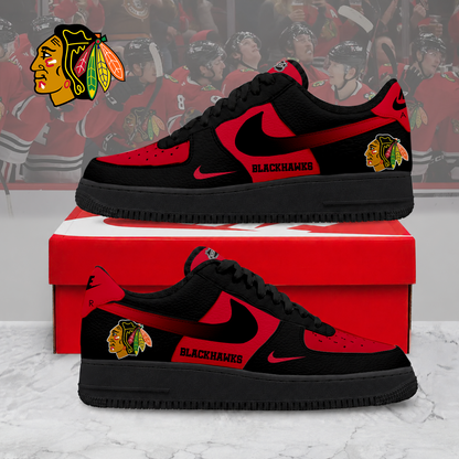 ELITE EDITION - NEW CUSTOMIZED NHL08 CBH CHICAGO BLACKHAWKS AF1 SHOES