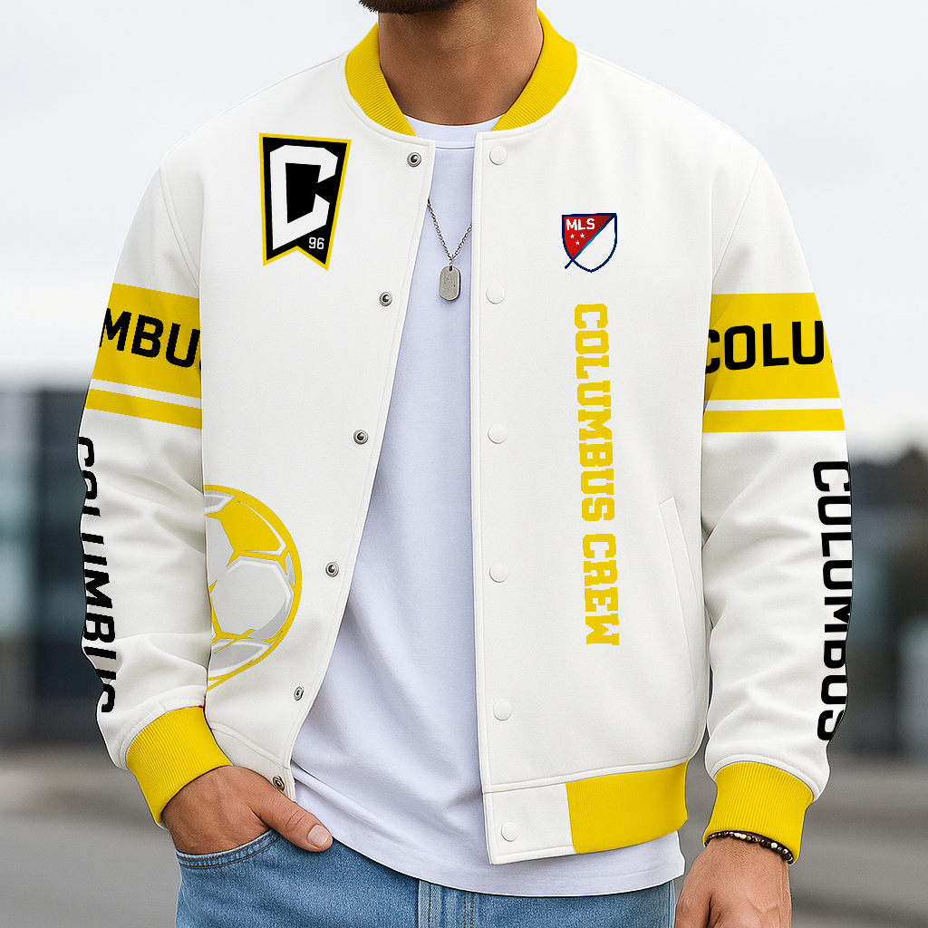 TOP SELLING - NEW CUSTOMIZED MLS08 CLC CLB CREW SATIN VARSITY & BASEBALL JACKET