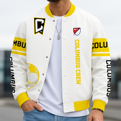 TOP SELLING - NEW CUSTOMIZED MLS08 CLC CLB CREW SATIN VARSITY & BASEBALL JACKET