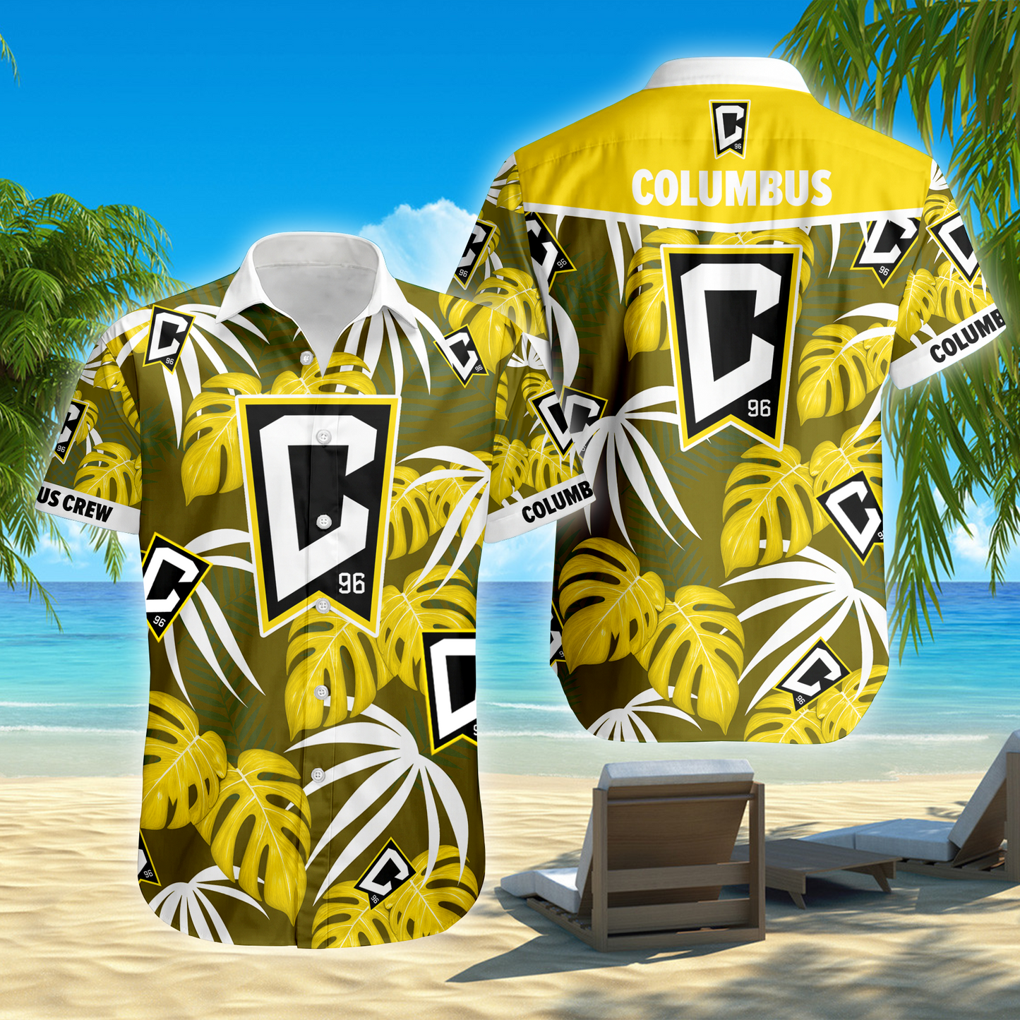 ENDING TODAY - NEW CUSTOMIZED MLS08 CLC COLUMBUS CREW UNISEX HAWAIIAN SHIRT