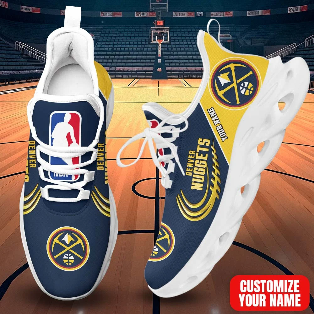 LIMITED EDITION - NEW CUSTOMIZED NBA08 DNU DENVER NUGGETS PREMIUM CLUNKY SNEAKERS