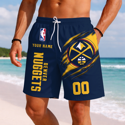 LIMITED EDITION - NEW CUSTOMIZED NBA08 DNU DENVER NUGGETS SHORT PANTS