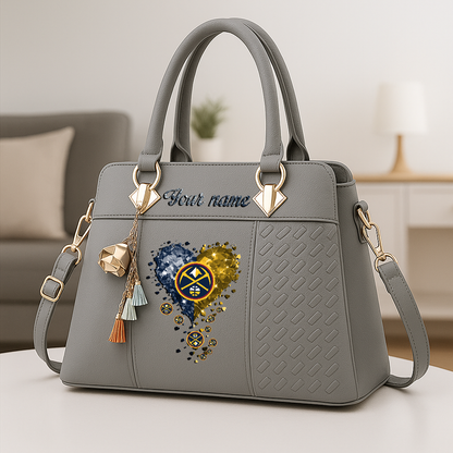 LIMITED EDITION - NEW CUSTOMIZED NBA08 DNU DENVER NUGGETS ZIP HANDBAG MULTICOLOR