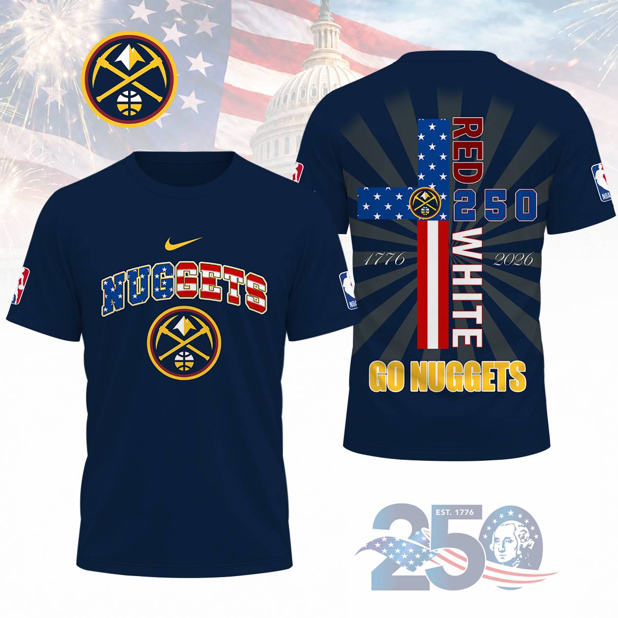 LIMITED EDITION - NEW CUSTOMIZED NBA08 DNU DENVER NUGGETS T-SHIRT, POLO SHIRT, ZIP POLO SHIRT, SWEATSHIRT, HOODIE & ZIP HOODIE