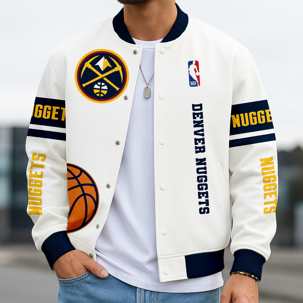 LIMITED EDITION - NEW CUSTOMIZED NBA08 DN DENVER NUGGETS BASEBALL JACKET