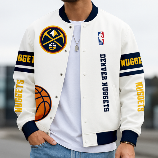 LIMITED EDITION - NEW CUSTOMIZED NBA08 DN DENVER NUGGETS BASEBALL JACKET