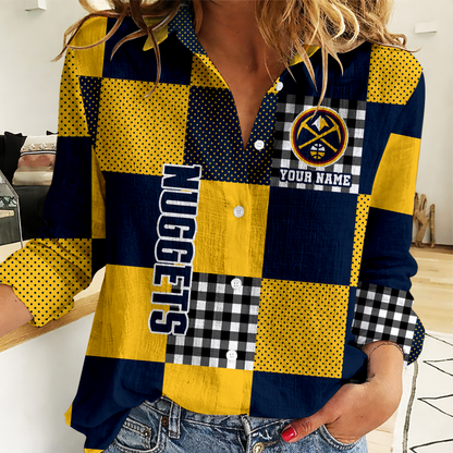 LIMITED EDITION - NEW CUSTOMIZED NBA08 DNU DENVER NUGGETS WOMEN CASUAL SHIRT FOR FAN