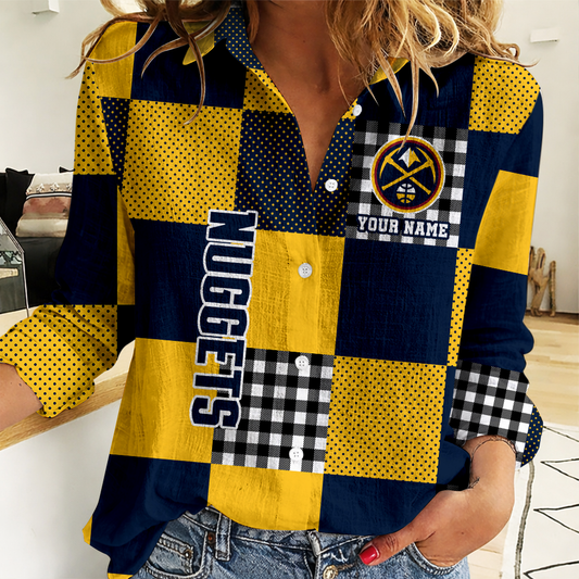 LIMITED EDITION - NEW CUSTOMIZED NBA08 DNU DENVER NUGGETS WOMEN CASUAL SHIRT FOR FAN