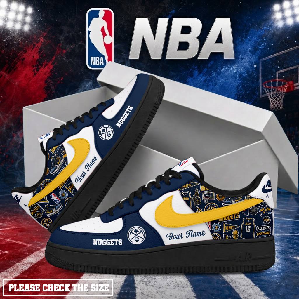 LIMITED EDITION - NEW CUSTOMIZED NBA08 DNU DENVER NUGGETS AF1 SHOES
