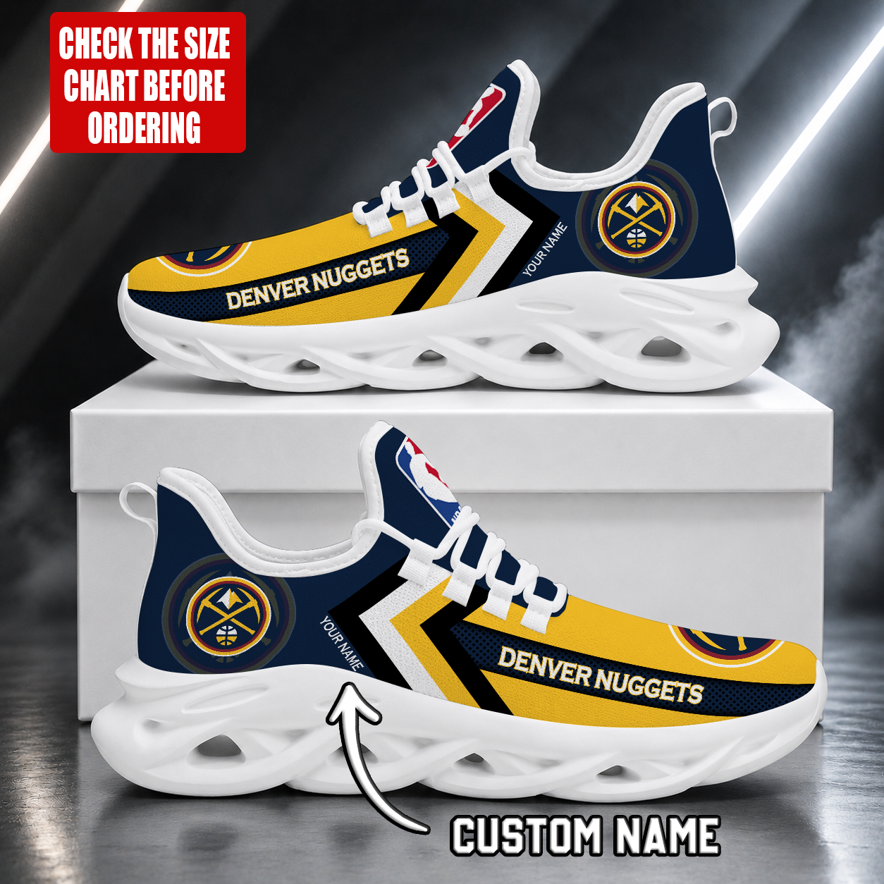 FINAL SALE - NEW CUSTOMIZED NBA08 DNU DENVER NUGGETS MAX SOUL SHOES