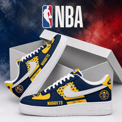 LIMITED EDITION - NEW CUSTOMIZED NBA08 DNU DENVER NUGGETS AF1 SHOES