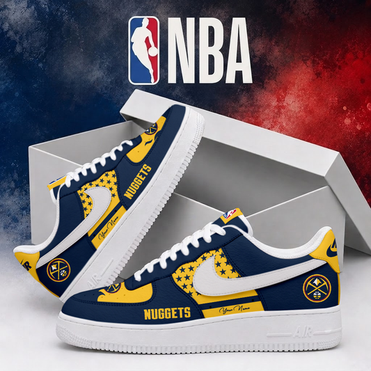 LIMITED EDITION - NEW CUSTOMIZED NBA08 DNU DENVER NUGGETS AF1 SHOES