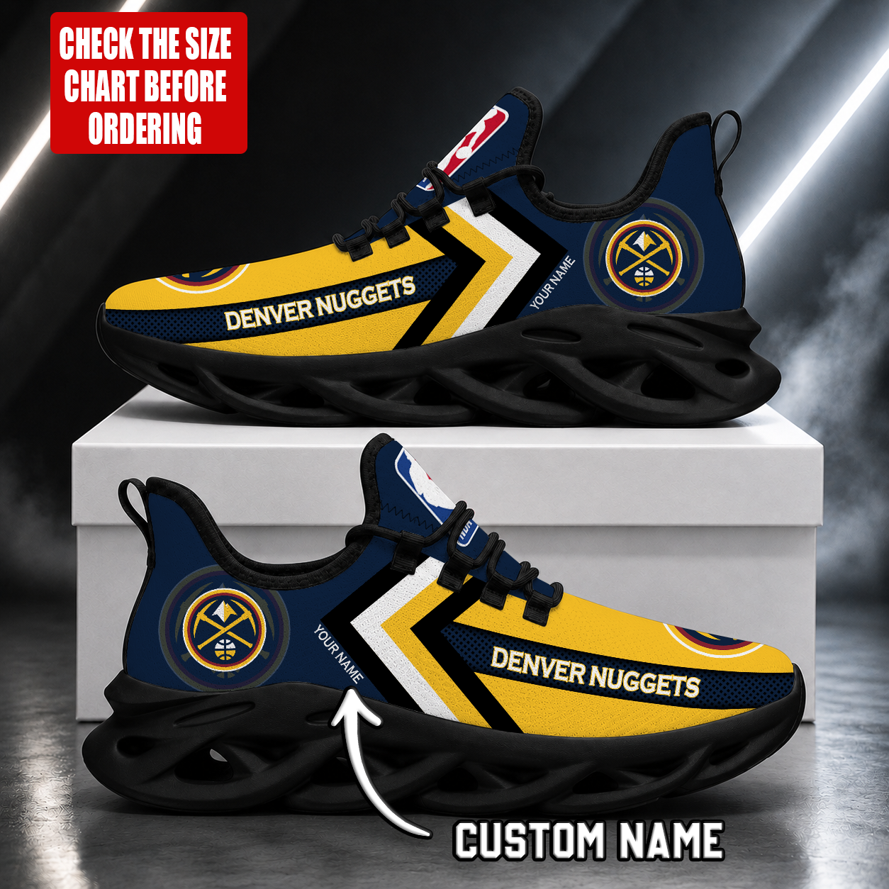 FINAL SALE - NEW CUSTOMIZED NBA08 DNU DENVER NUGGETS MAX SOUL SHOES