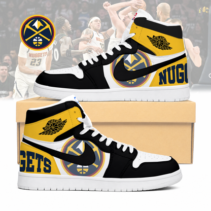LIMITED EDITION - NEW CUSTOMIZED NBA08 DNU DENVER NUGGETS AIR JORDAN SNEAKERS