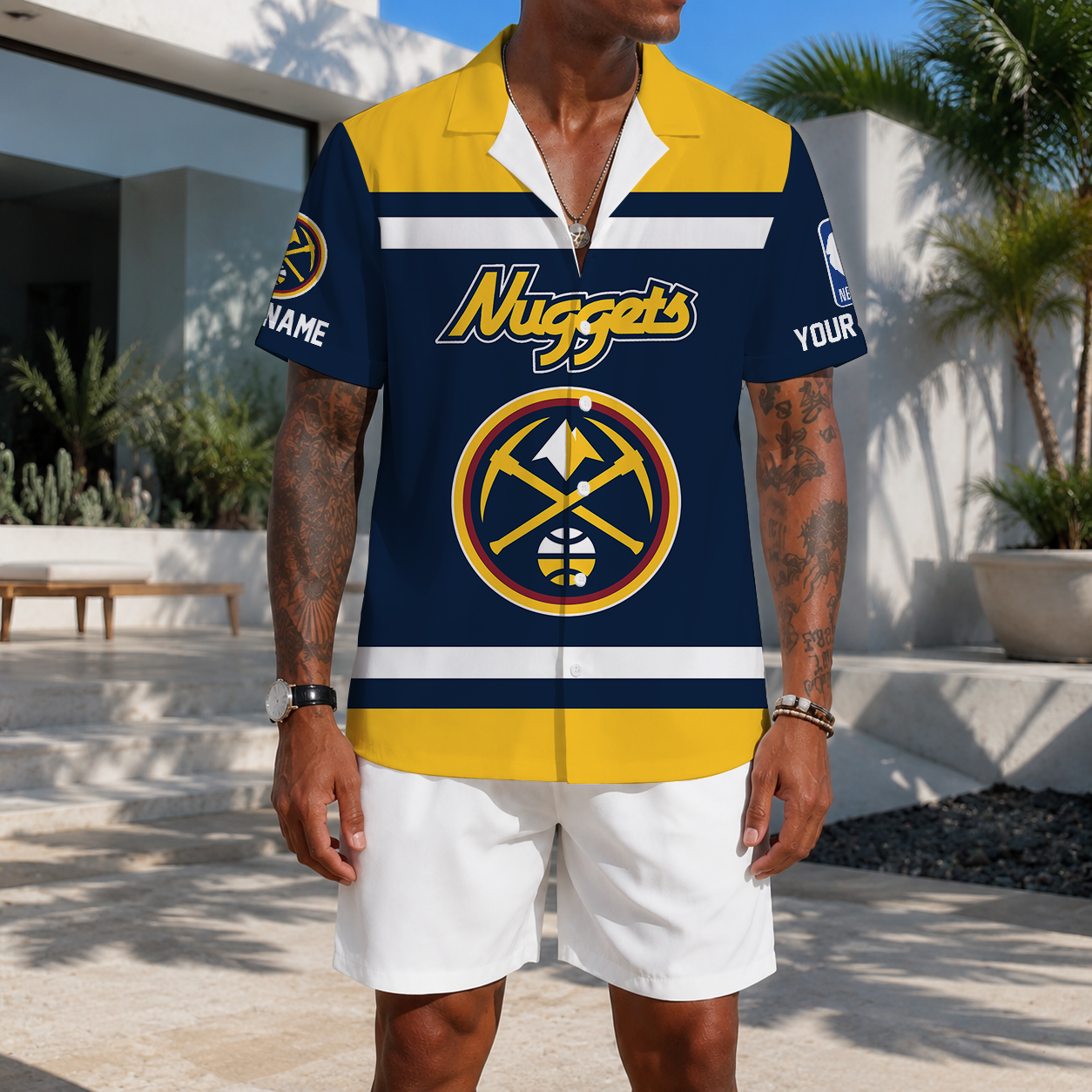 EXCLUSIVE EDITION - NEW CUSTOMIZED NBA08 DNU DENVER NUGGETS UNISEX HAWAIIAN SHIRT