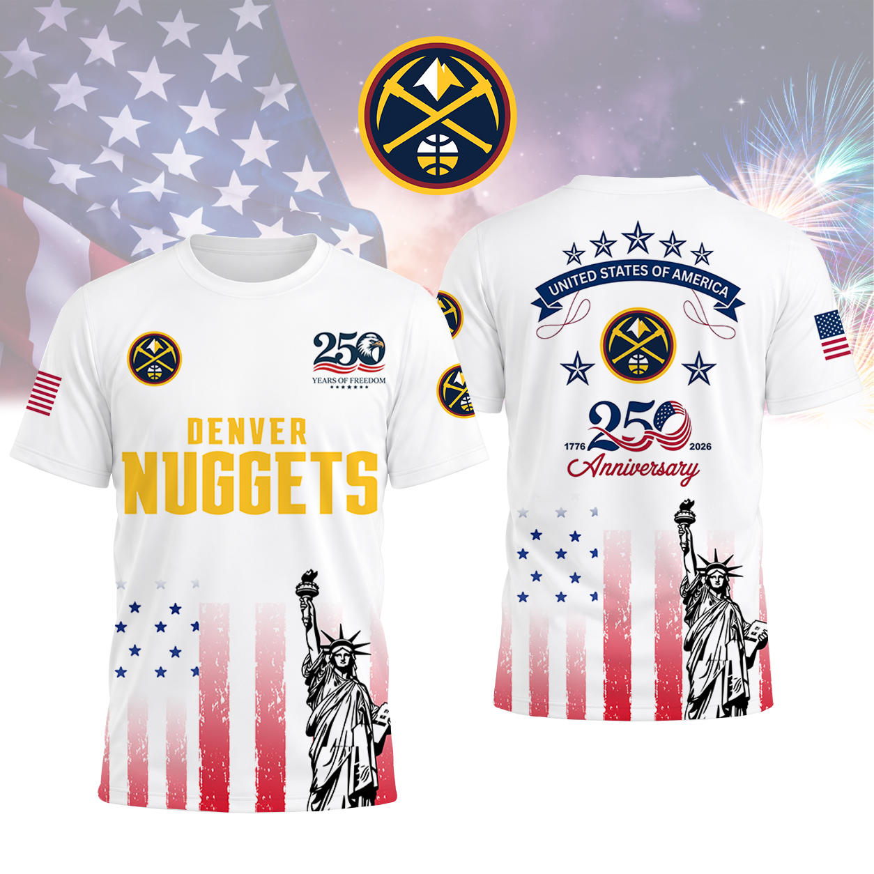 LIMITED EDITION - NEW CUSTOMIZED NBA08 DNU DENVER NUGGETS T-SHIRT, POLO SHIRT, ZIP POLO SHIRT, SWEATSHIRT, HOODIE & ZIP HOODIE