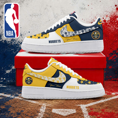 LIMITED EDITION - NEW CUSTOMIZED NBA08 DNU DENVER NUGGETS AF1 SNEAKERS