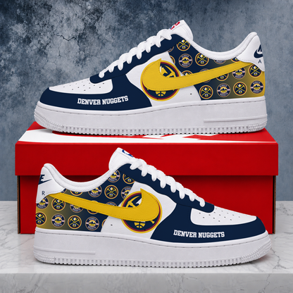 LIMITED EDITION - NEW CUSTOMIZED NBA08 DNU DENVER NUGGETS AF1 SNEAKERS