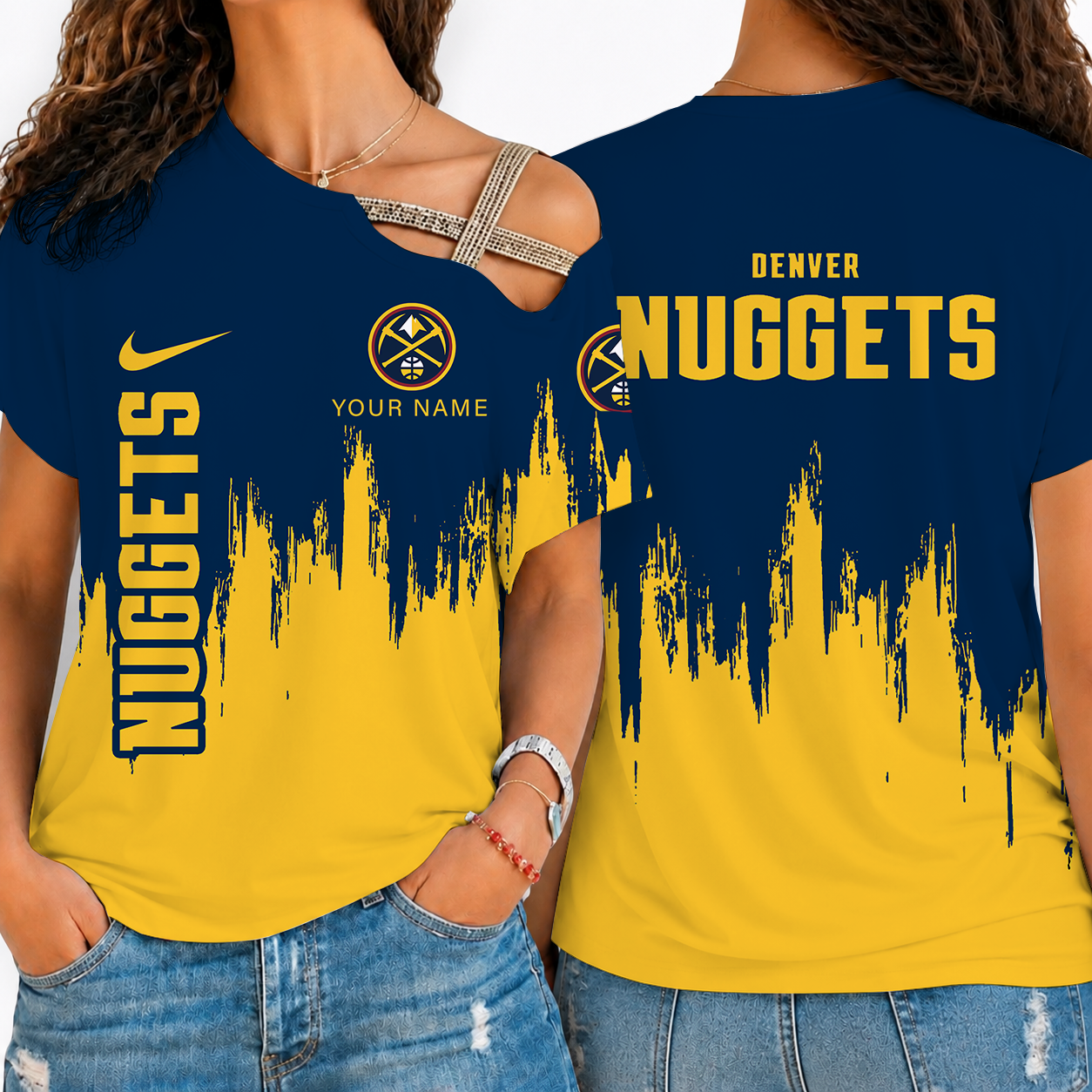 [HOT DEAL] NEW CUSTOMIZED NBA08 DNU DENVER NUGGETS SHOULDER SHIRT