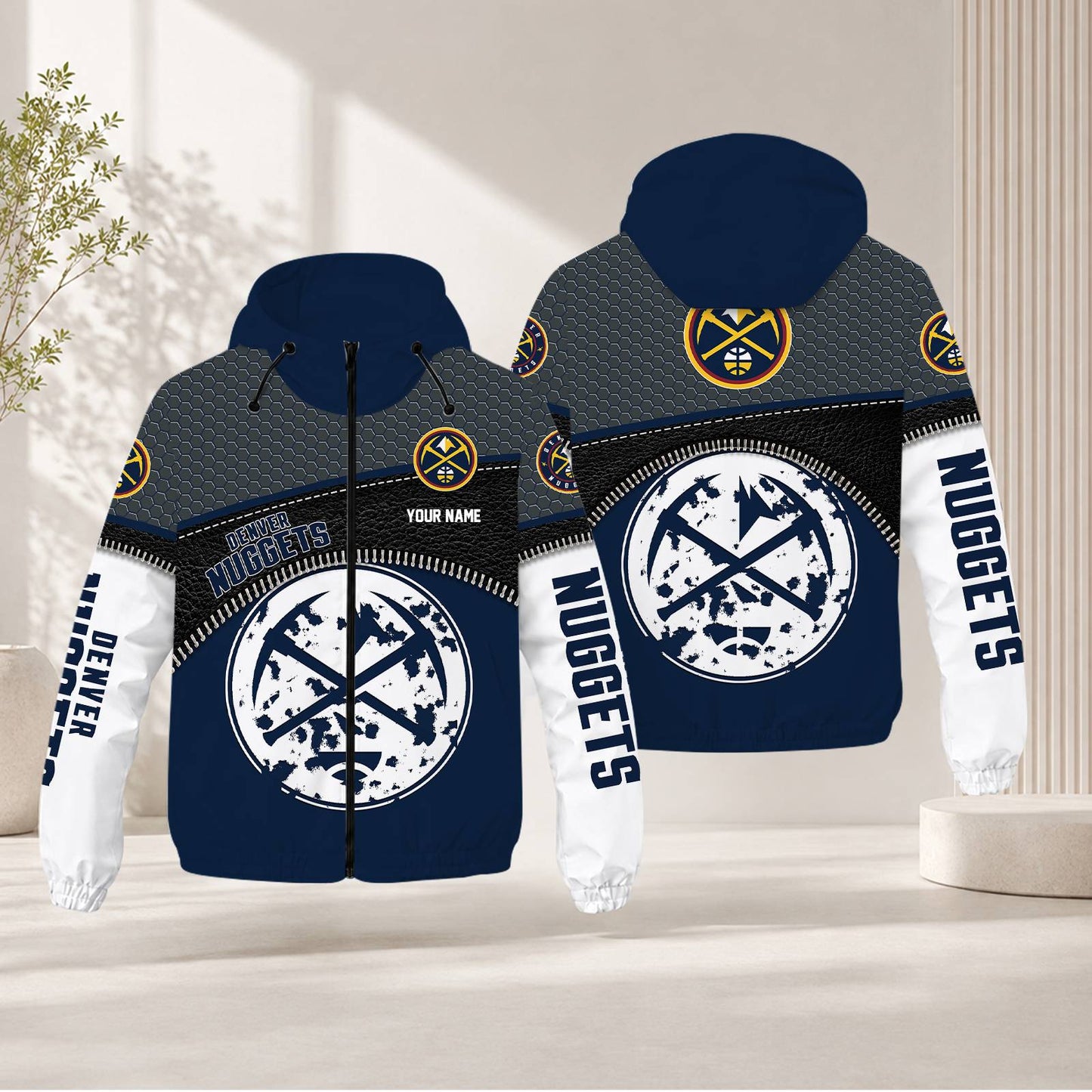 LIMITED EDITION - NEW CUSTOMIZED NBA08 DNU DENVER NUGGETS WINDBREAKER JACKET