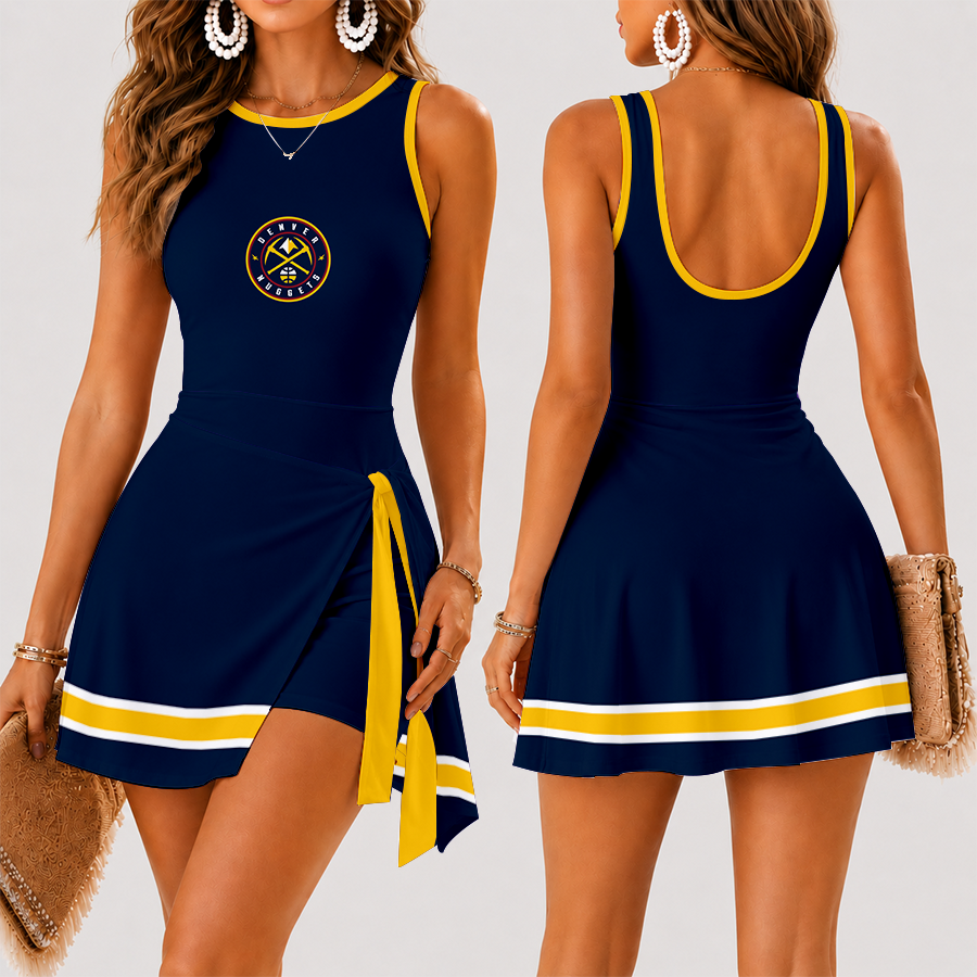 [HOT DEAL] NEW CUSTOMIZED NBA08 DNU DENVER NUGGETS WOMEN'S SUMMER SKORT DRESS