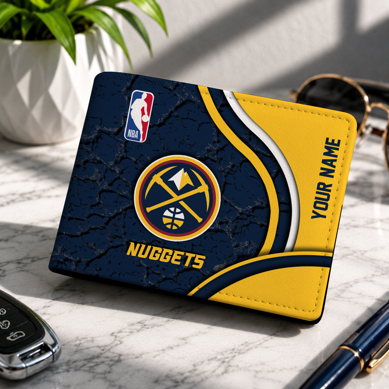 VIRAL EDITION - NEW CUSTOMIZED NBA08 DNU DENVER NUGGETS LEATHER WALLET